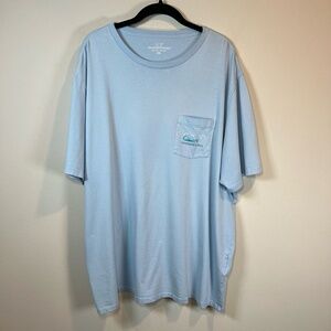 Vineyard Vines Bermuda Whale Pocket T-Shirt Blue Pocket Cotton FLAW  Mens Sz XXL